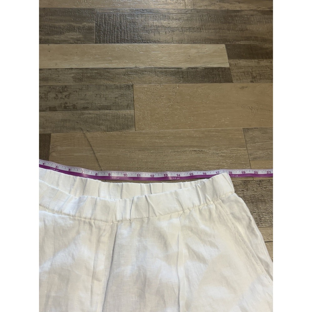 Eileen Fisher Womens XL Organic Linen Trouser Pant Wide Leg White Beach Relaxed - Picture 7 of 7